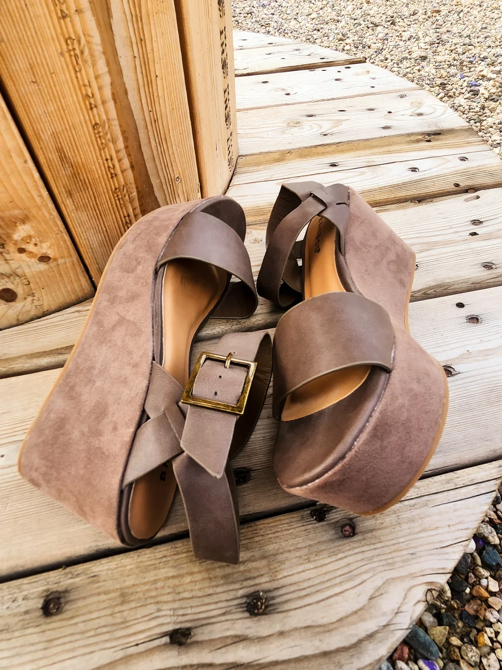 Bamboo Women's Platform Wedge Sandals – Size 9
